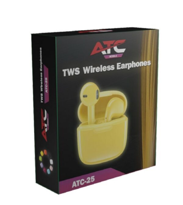 ATC ATC-25 TWS Wireless Earphone Yellow - Image 2