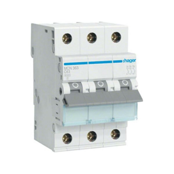 Hager Αυτόματη Ασφάλεια 3P C63A 6kA 230V MCN363