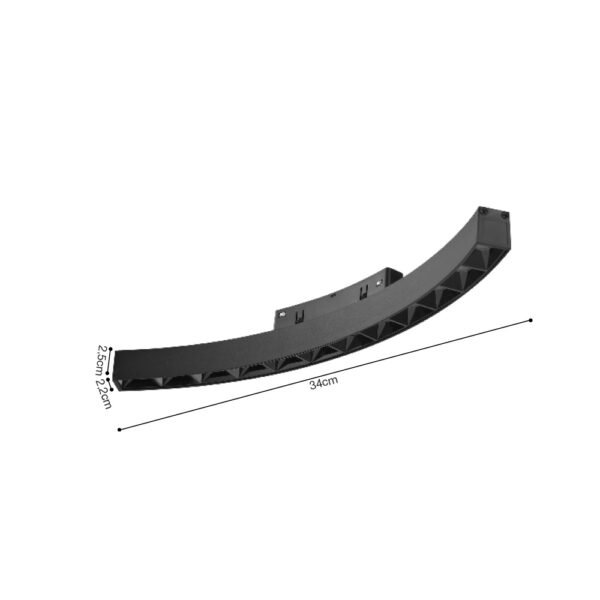 Inlight Γραμμικό φωτιστικό Curved LED 12W 3CCT για μαγνητική ράγα σε μαύρη απόχρωση D:34x2,2x2,5cm (TMC0041-Black) - Image 2